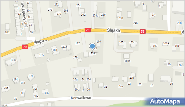 Zabierzów, Śląska, 173A, mapa Zabierzów