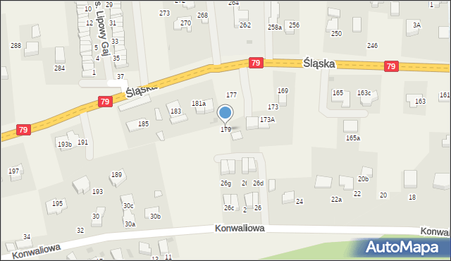 Zabierzów, Śląska, 179, mapa Zabierzów