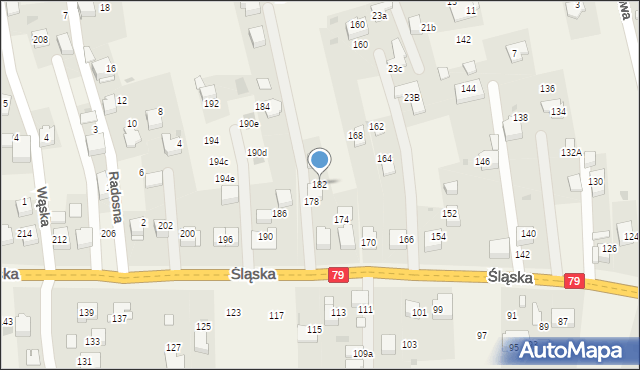 Zabierzów, Śląska, 182, mapa Zabierzów