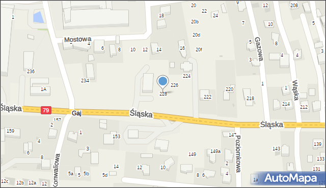 Zabierzów, Śląska, 228, mapa Zabierzów