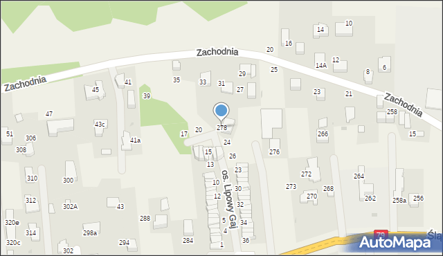 Zabierzów, Śląska, 278, mapa Zabierzów