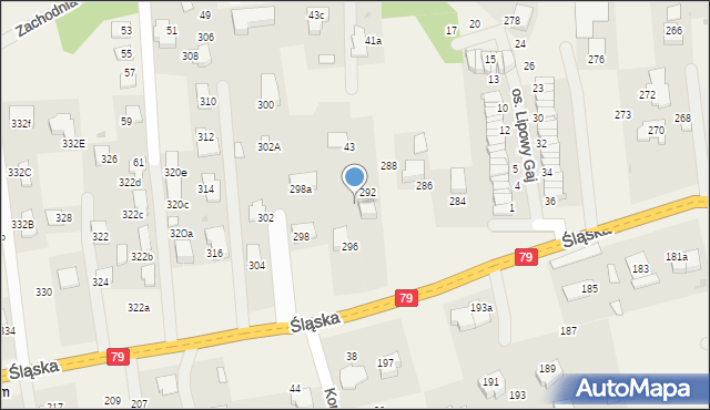 Zabierzów, Śląska, 294, mapa Zabierzów