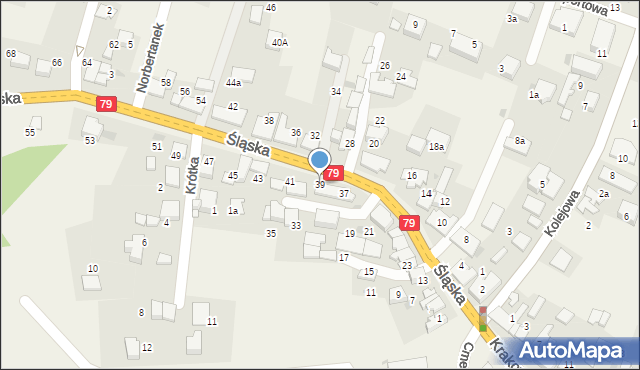 Zabierzów, Śląska, 39, mapa Zabierzów