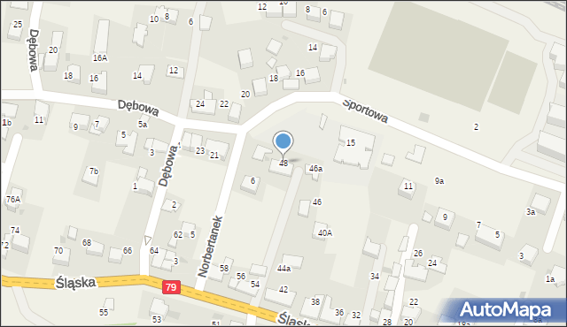 Zabierzów, Śląska, 48, mapa Zabierzów