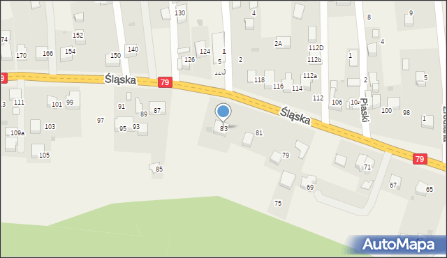 Zabierzów, Śląska, 83, mapa Zabierzów