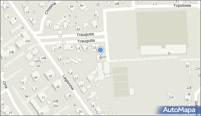 Ząbki, Słowackiego Juliusza, 26, mapa Ząbki