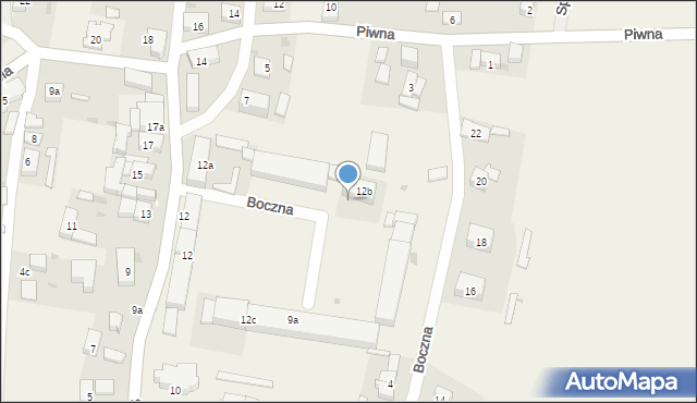 Zachowice, Słoneczna, 12B, mapa Zachowice