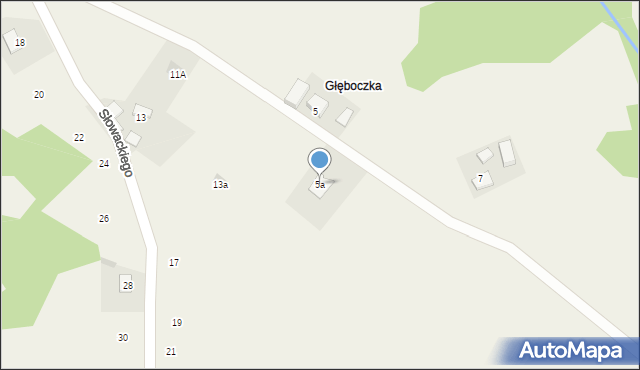 Zalasowa, Słowackiego Juliusza, 5a, mapa Zalasowa