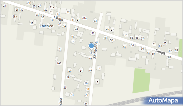 Zalesice, Słoneczna, 8, mapa Zalesice