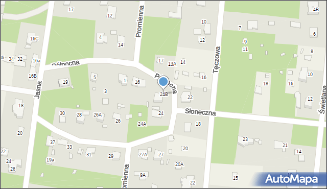 Zalesie Górne, Słoneczna, 24B, mapa Zalesie Górne