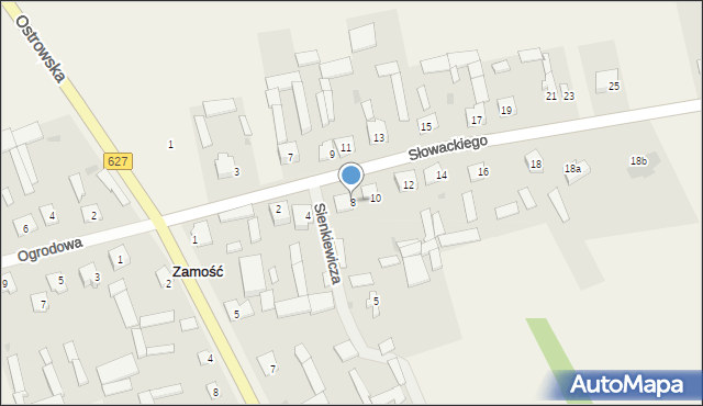 Zamość, Słowackiego Juliusza, 8, mapa Zamościa