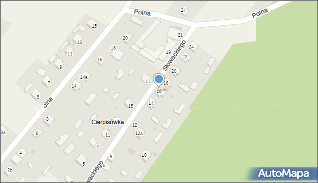 Zarzecze, Słowackiego Juliusza, 16, mapa Zarzecze