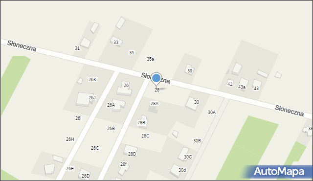 Żelków-Kolonia, Słoneczna, 28, mapa Żelków-Kolonia