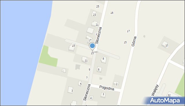 Zgorzałe, Słoneczna, 13, mapa Zgorzałe