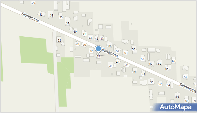 Żurada, Słoneczna, 34, mapa Żurada