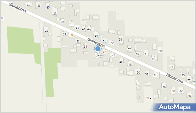 Żurada, Słoneczna, 40, mapa Żurada