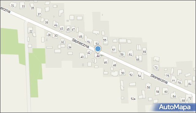 Żurada, Słoneczna, 44, mapa Żurada