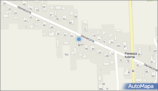 Żurada, Słoneczna, 56, mapa Żurada