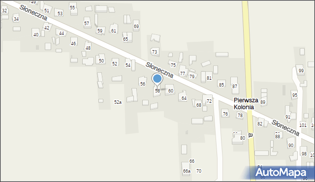 Żurada, Słoneczna, 58, mapa Żurada