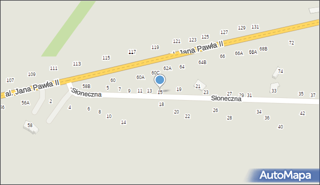 Zwoleń, Słoneczna, 15, mapa Zwoleń