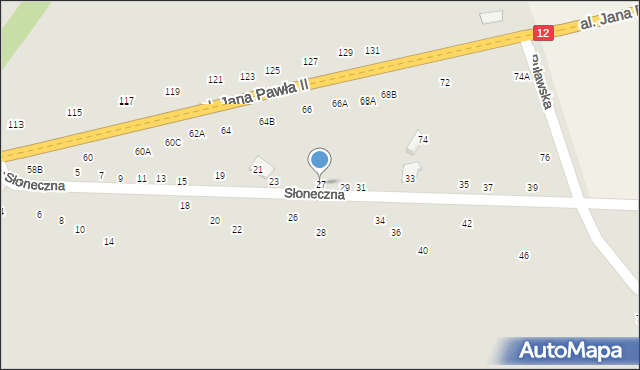 Zwoleń, Słoneczna, 27, mapa Zwoleń