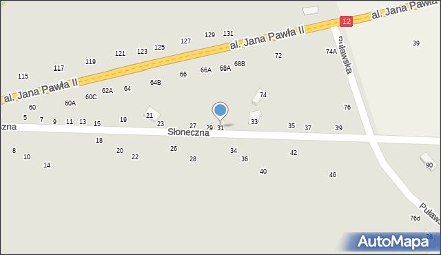 Zwoleń, Słoneczna, 31, mapa Zwoleń