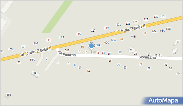 Zwoleń, Słoneczna, 9, mapa Zwoleń