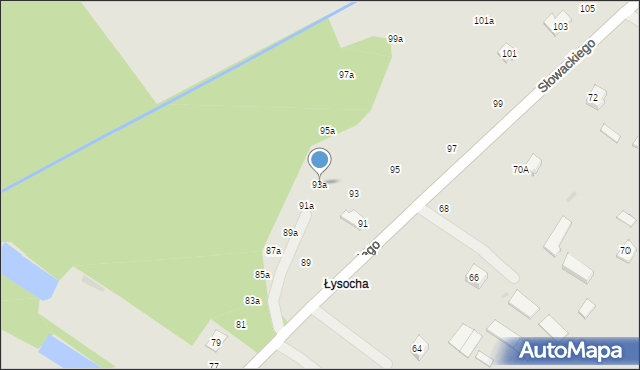 Zwoleń, Słowackiego Juliusza, 93a, mapa Zwoleń