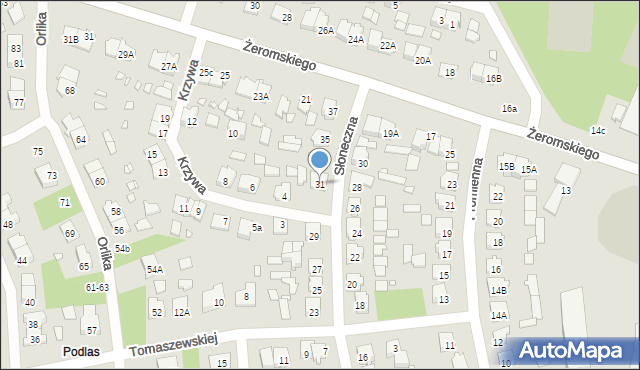 Żyrardów, Słoneczna, 31, mapa Żyrardów