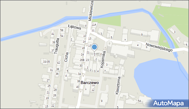 Barczewo, Smętka, 1, mapa Barczewo