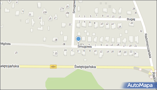 Bełchatów, Smugowa, 1, mapa Bełchatów