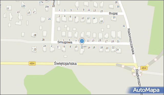 Bełchatów, Smugowa, 12, mapa Bełchatów