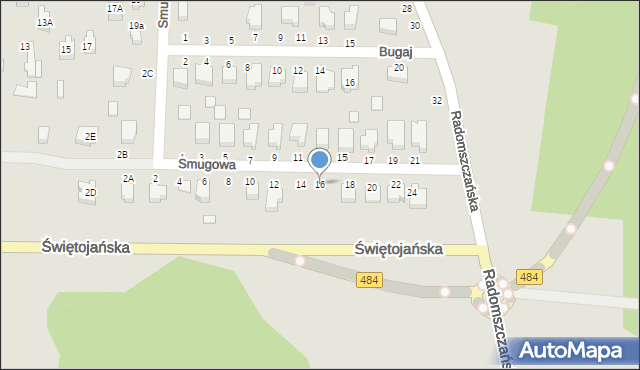 Bełchatów, Smugowa, 16, mapa Bełchatów