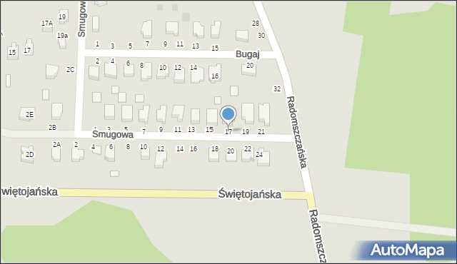 Bełchatów, Smugowa, 17, mapa Bełchatów