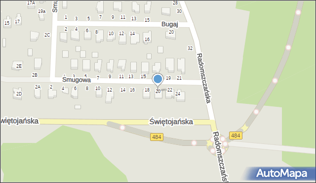 Bełchatów, Smugowa, 20, mapa Bełchatów