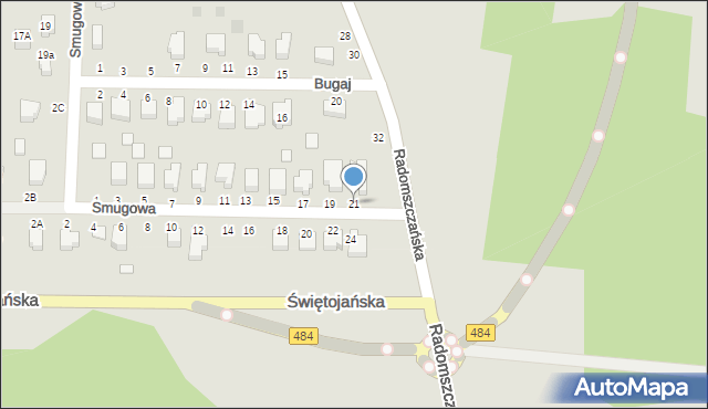 Bełchatów, Smugowa, 21, mapa Bełchatów