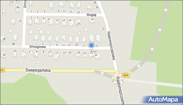 Bełchatów, Smugowa, 22, mapa Bełchatów
