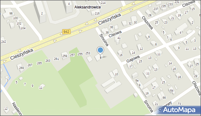 Bielsko-Biała, Smolna, 8, mapa Bielsko-Białej