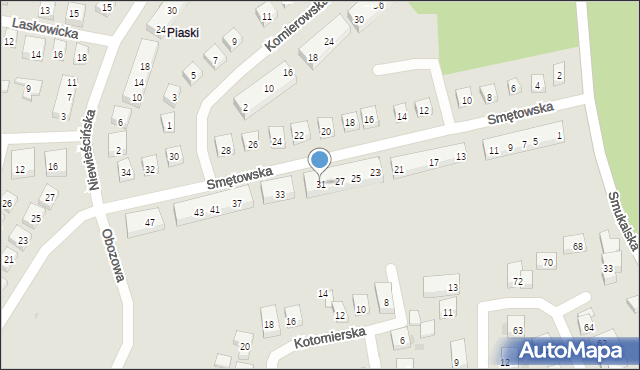 Bydgoszcz, Smętowska, 31, mapa Bydgoszczy