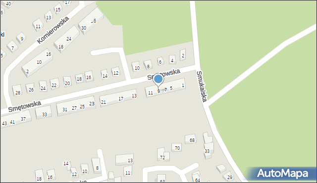 Bydgoszcz, Smętowska, 9, mapa Bydgoszczy