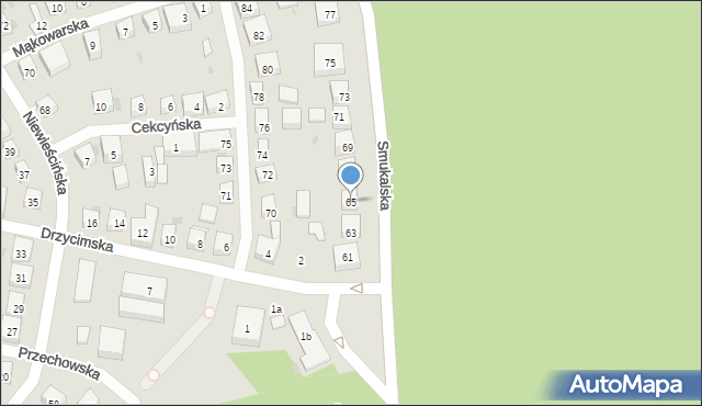 Bydgoszcz, Smukalska, 65, mapa Bydgoszczy