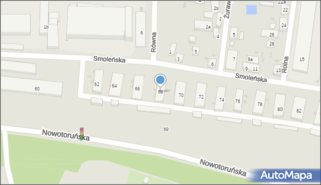 Bydgoszcz, Smoleńska, 68, mapa Bydgoszczy