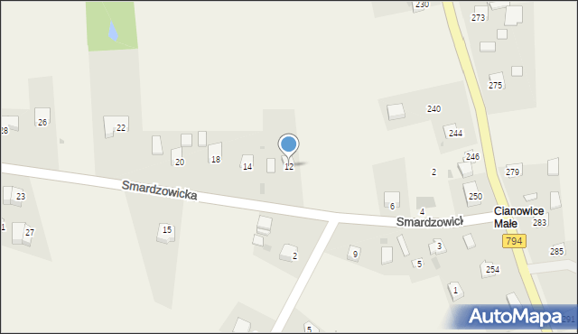 Cianowice, Smardzowicka, 12, mapa Cianowice