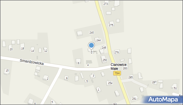 Cianowice, Smardzowicka, 2, mapa Cianowice