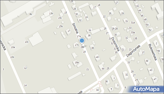 Kalisz, Smolna, 19b, mapa Kalisza