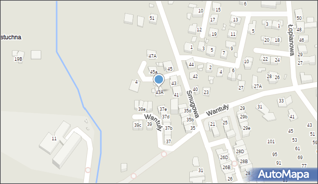 Katowice, Smugowa, 43A, mapa Katowic