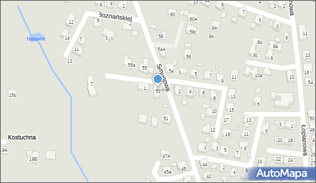 Katowice, Smugowa, 53, mapa Katowic