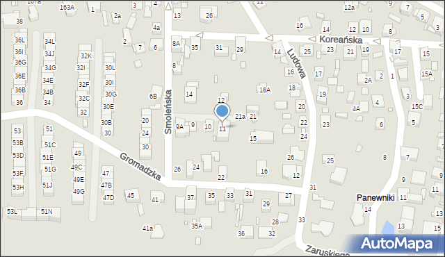 Katowice, Smoleńska, 11, mapa Katowic