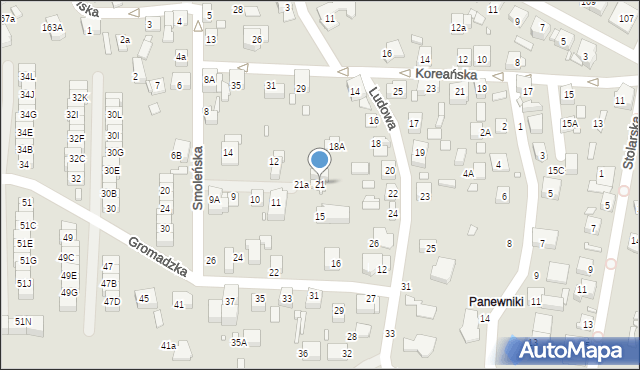 Katowice, Smoleńska, 21, mapa Katowic