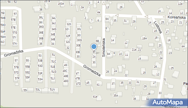 Katowice, Smoleńska, 22, mapa Katowic